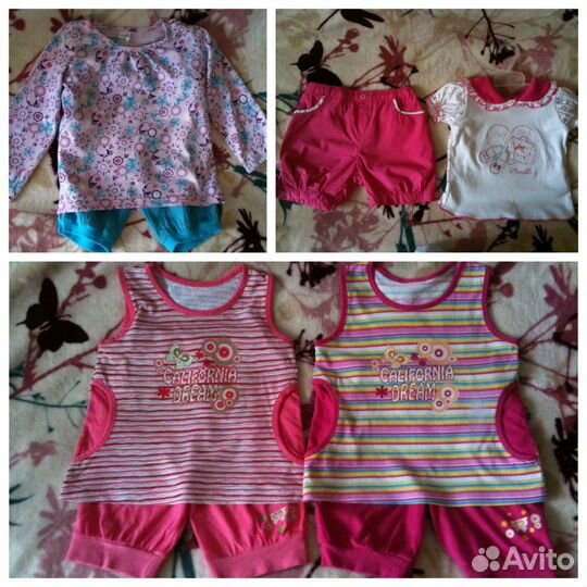 Летние комплекты новые Размеры 86, 92, 98