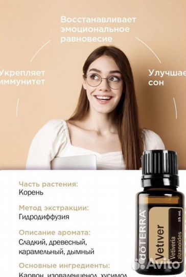 Эфирное Масло Ветивер 15 ml Новое doTerra