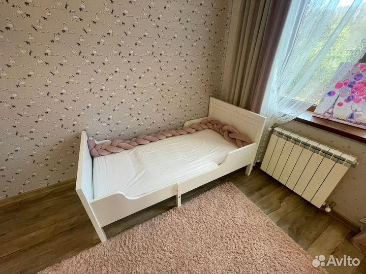 Детская кровать IKEA с матрасом раздвижная sundvik