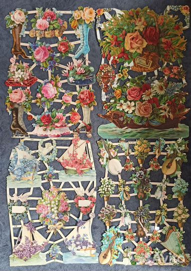 Дрезденский картонаж принты животные птицы цветы