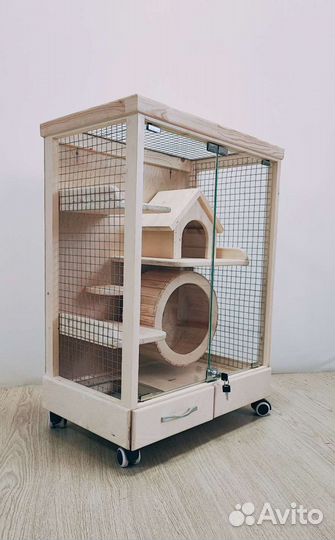 Клетка-витрина для шиншилл, дегу, хорька, белки