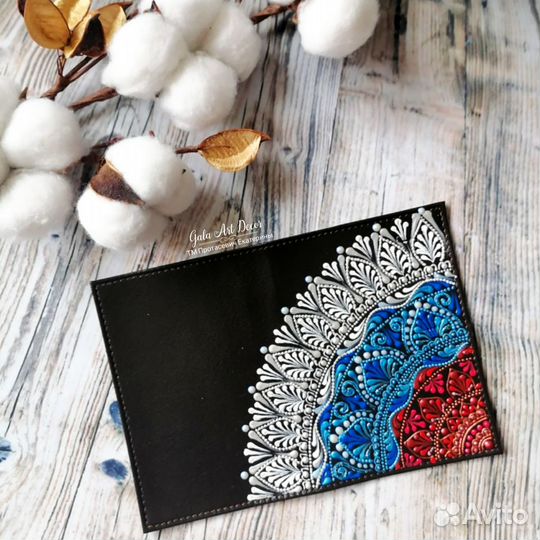 Обложка на паспорт РФ с росписью 