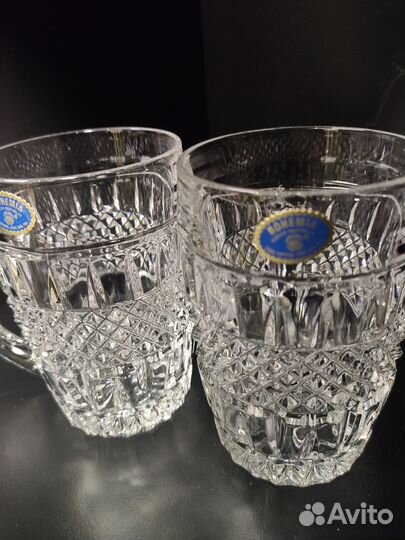 Кружки пивные Bohemia 90-х новые хрусталь 300мл