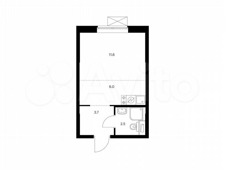 Квартира-студия, 23,8 м², 32/33 эт.