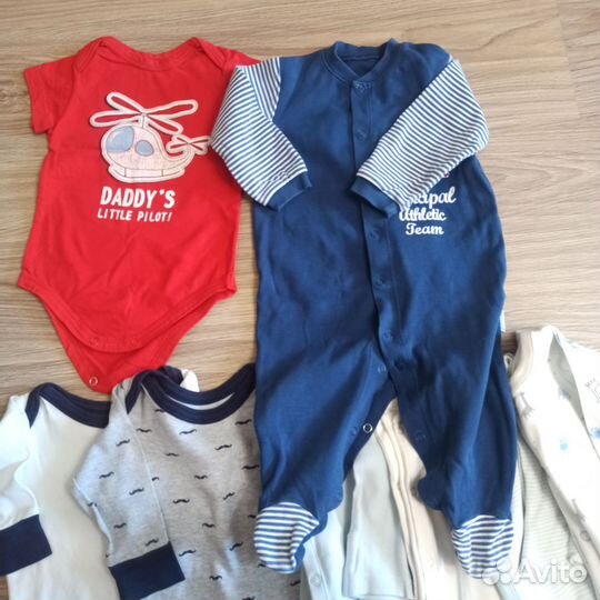 Пакет слипов, боди Mothercare 1-3 мес, 11шт