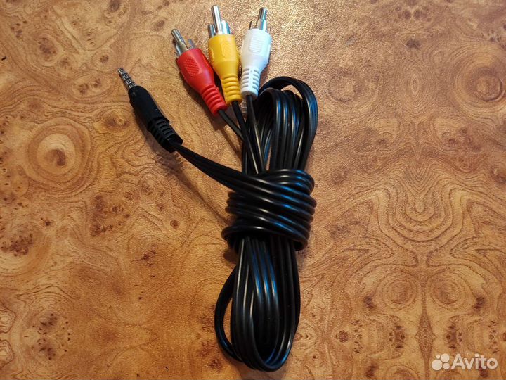 Кабель аудио DC Jack 3.5mm-3RCA (3 тюльпана) 1.5м