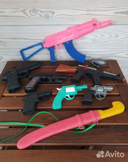 Детское оружие сабля пистолет автомат граната