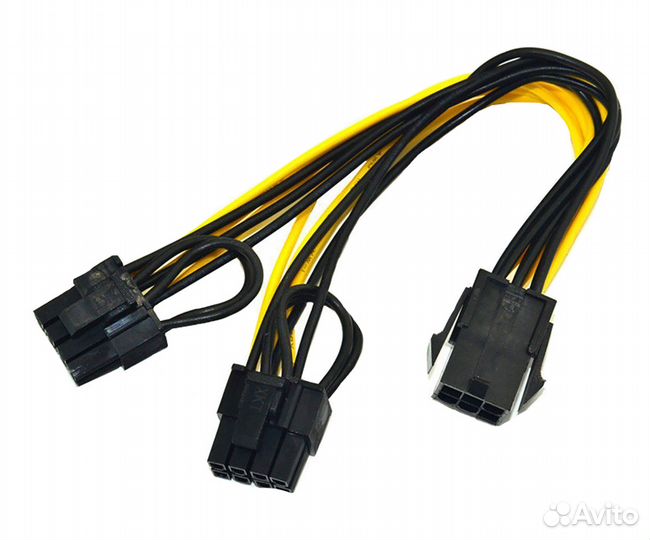 Переходник питания PCI-E 6Pin - 2x (6+2Pin)