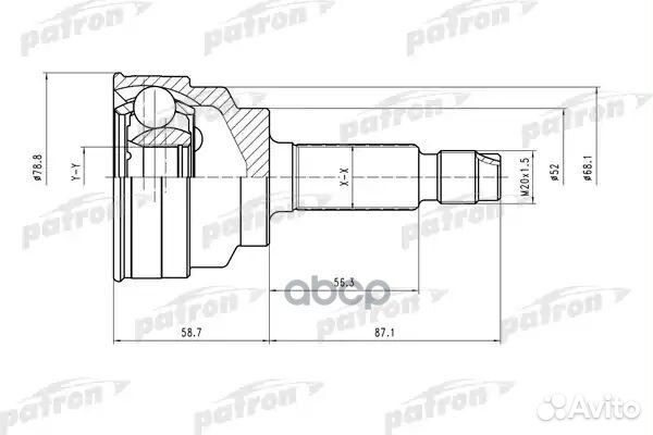 Шрус наружн к-кт 24x52x22 KIA: Rio 00-05 PCV151