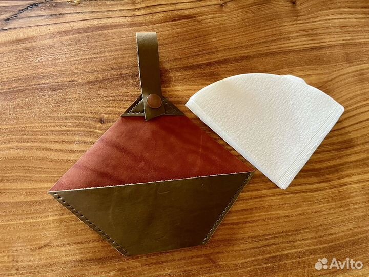 Держатель чехол для хранения фильтров кофе из кожи