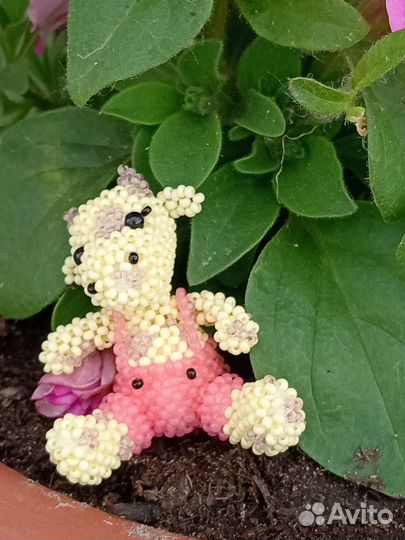 Жирафчик из бисера. Амигуруми