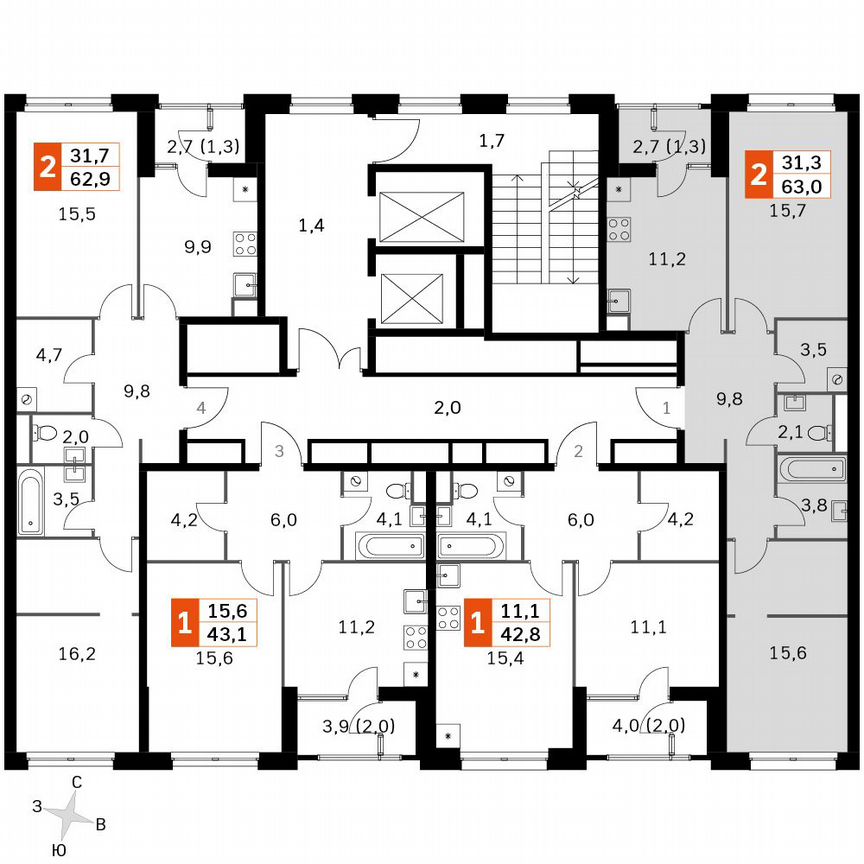 2-к. квартира, 63 м², 28/28 эт.