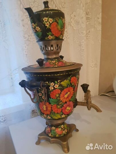 Самовар электрический расписной под хохлому