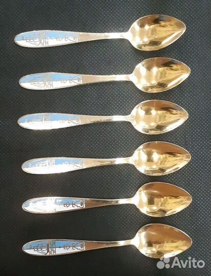 Серебряные кофейные ложки производства СССР