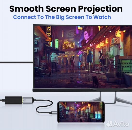 Переходник адаптер hdmi type C 4K 60GHz 1080 120Gh