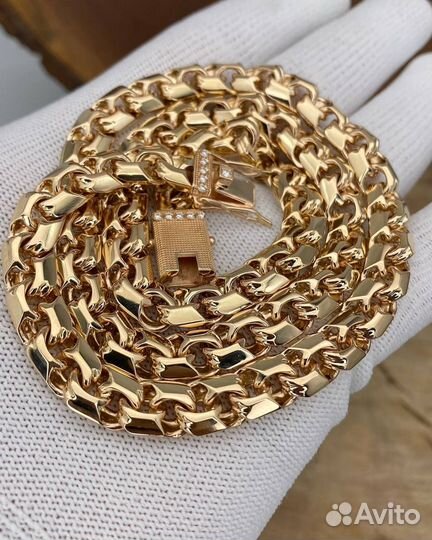 Золотая цепь Бисмарк Модерн с Бриллиантами