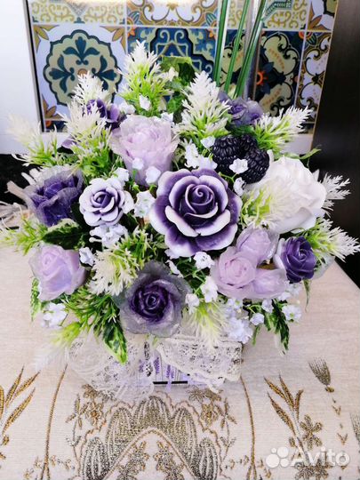 Цветы-композиция из натурального мыла