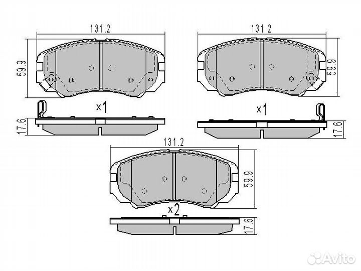 Колодки тормозные передние на Chery Tiggo 7 2020