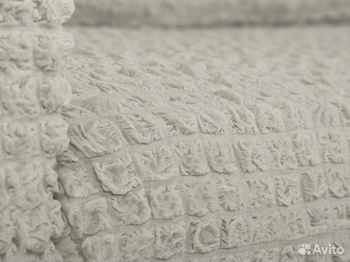 Чехол на угловой диван с выступом справа, Кремовый