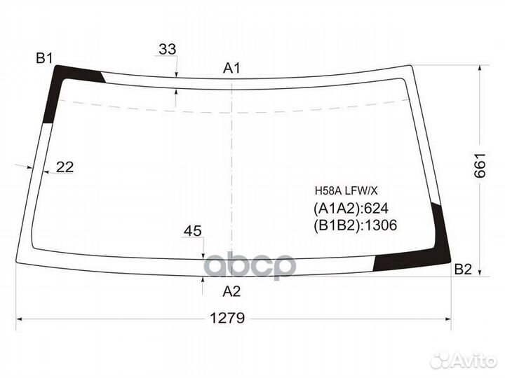 Стекло лобовое mitsubishi pajero mini H5#A 98-1