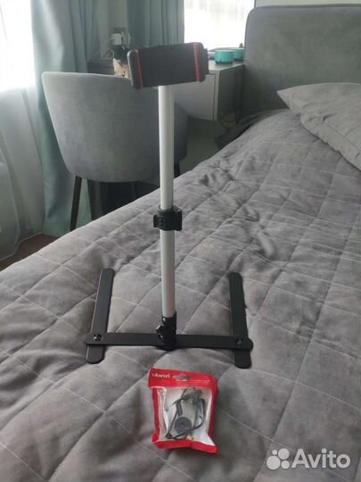 Мини-монопод с зажимом для телефона