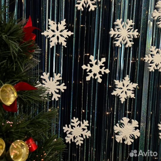 Снежинки из пенопласта для украшения 48 шт. №6