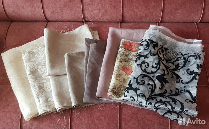 Отрезы натур льна для интерьерных фото