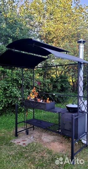 Мангал с печью