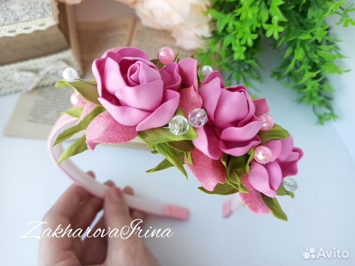 Ободок с цветами