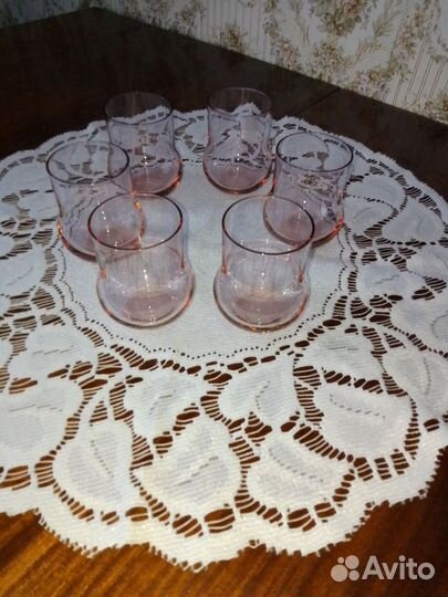 Стаканы из цветного стекла 6 шт