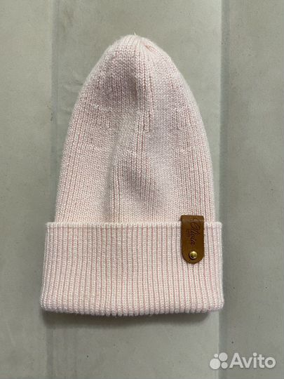 Шапочка бини для девочки на осень 6-12 месяцев