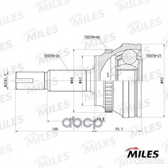 ШРУС toyota RAV4/camry 2.4 00- с ABS (GKN 305299)