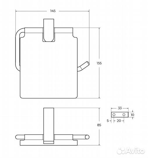 Держатель бумаги Cezares с крышкой оруж. сталь SL