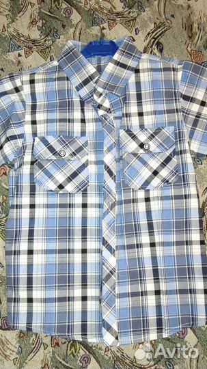 Рубашки для мальчика 6-8 лет клетка