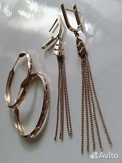 Золотые серьги 585 пробы