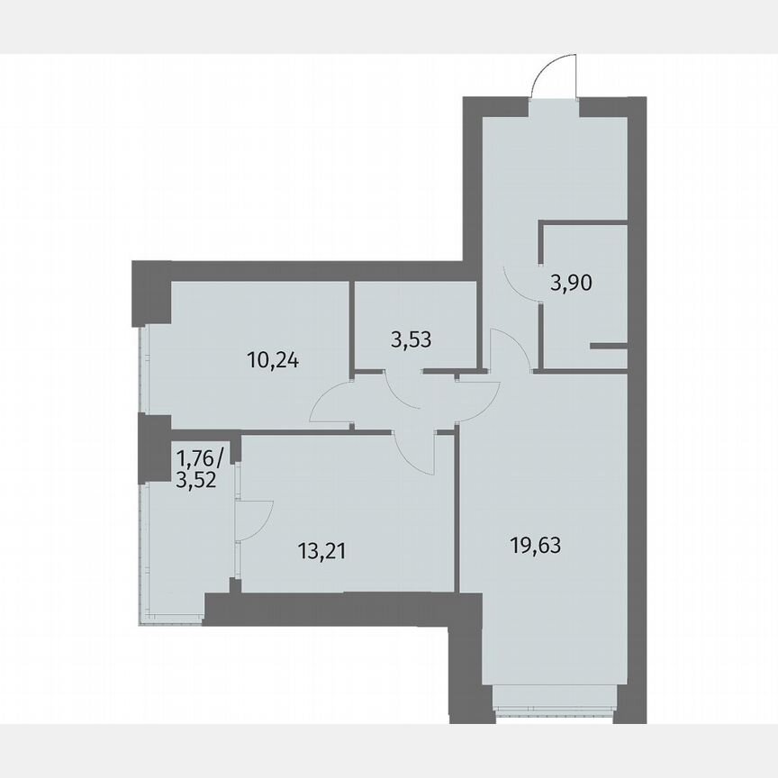 2-к. квартира, 64,4 м², 3/12 эт.