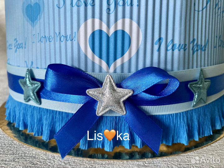 Торт из памперсов 1-2-3 яруса в подарок малышу