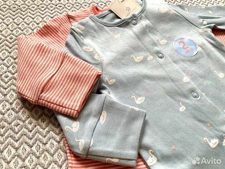 Новые слипы Next 56-62 на девочку 2шт