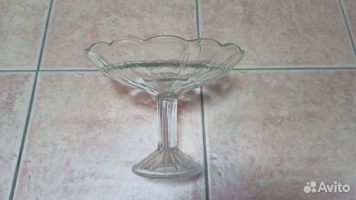 Фруктовница-конфетница СССР. Вязаная салфетка-пода