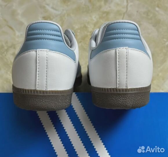 Adidas Samba OG White Blue оригинал