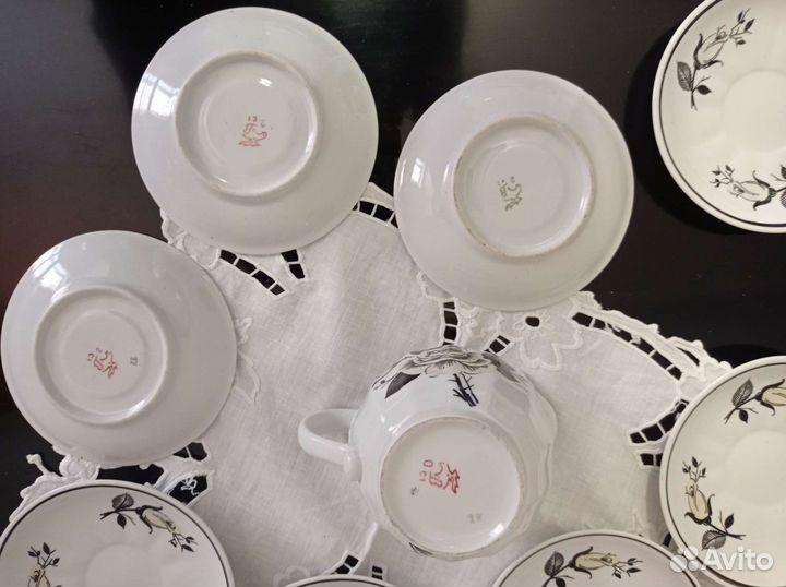 Сервиз СССР Вербилки Черная роза предметы