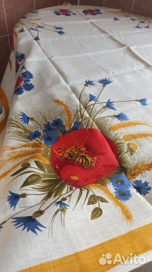 Новая скатерть лен СССР 130х125 см