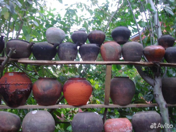 Горшок гончарный из глины большая корчага кувшин