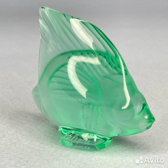 Хрустальная рыбка бирюзового оттенка Lalique No.8489