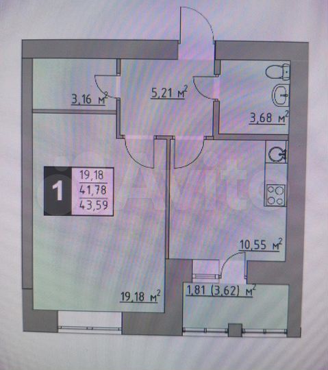 1-к. квартира, 39,5 м², 5/10 эт.