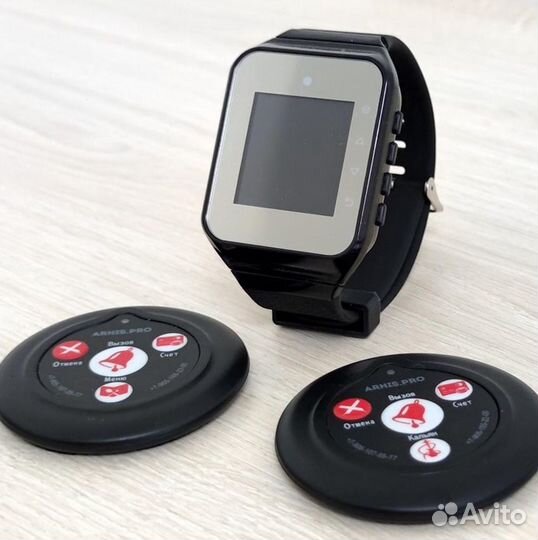 Кнопка вызова персонала и часы пейджер официанта