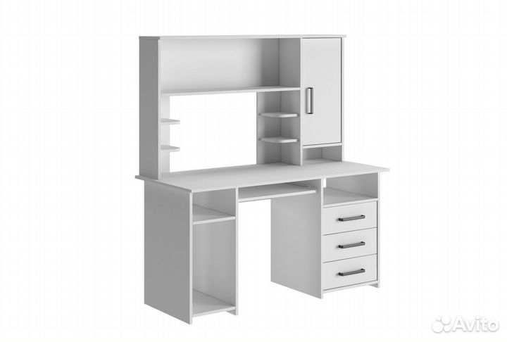 Лик-5 Компьютерный стол ск-4 с надстройкой Белый
