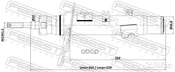 Амортизатор газовый перед лев G321058L;SU-1