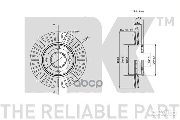 Диск тормозной передний / ford focus-i fiesta