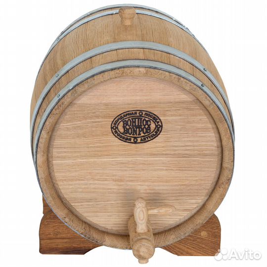 Дубовая бочка 15 л. на подставке, с дерев. краном